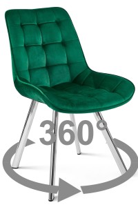Krzesło SORIA 360 - aksamit zieleń / nogi chrom x 1