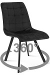 Krzesło CIEZA 360 - aksamit czarny / nogi czarne x 1
