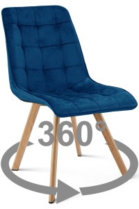 Krzesło CIEZA 360 - aksamit granat / nogi dąb x 1