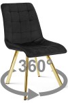 Krzesło CIEZA 360 - aksamit czarny / nogi złote x 1
