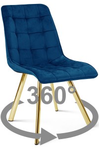 Krzesło CIEZA 360 - aksamit granat / nogi złote x 1