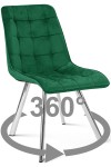 Krzesło CIEZA 360 - aksamit zieleń / nogi chrom x 1