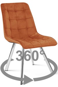 Krzesło CIEZA 360 - aksamit miedziany / nogi chrom x 1