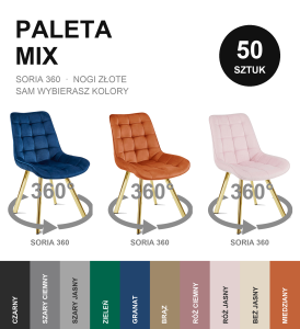 Paleta dowolnych 50 szt. SORIA360 nogi złote - mix modeli i kolorów