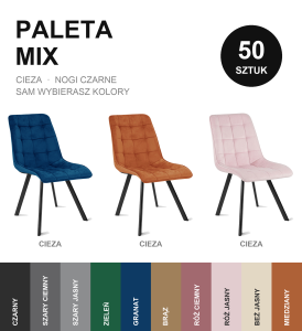 Paleta dowolnych 50 szt. CIEZA nogi czarne - mix modeli i kolorów