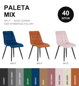 Paleta dowolnych 40 szt. SPLIT nogi czarne - mix modeli i kolorów