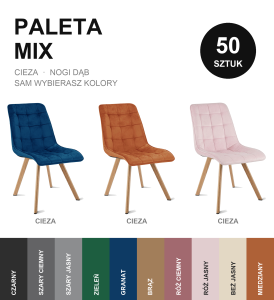 Paleta dowolnych 50 szt. CIEZA nogi dąb - mix modeli i kolorów