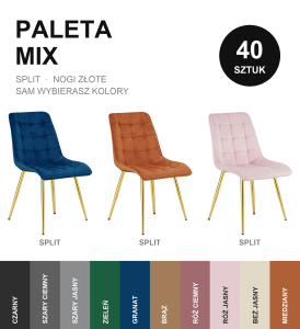Paleta dowolnych 40 szt. SPLIT nogi złote - mix modeli i kolorów