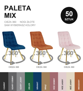 Paleta dowolnych 50 szt. CIEZA360 nogi złote - mix modeli i kolorów